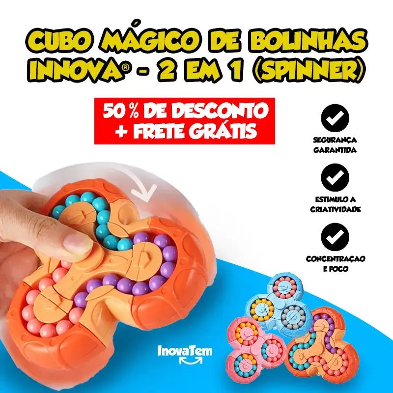 Cubo Mágico de Bolinhas - 2 em 1 (Spinner)